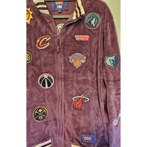 Kids Super Sports Fanatics NBA Mens Embroidery Logos/Patches Purple Jacket NWT - Picture 5 of 14